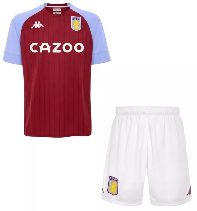 Kit infantil oficial Kappa Aston Villa 2020 2021 I jogador